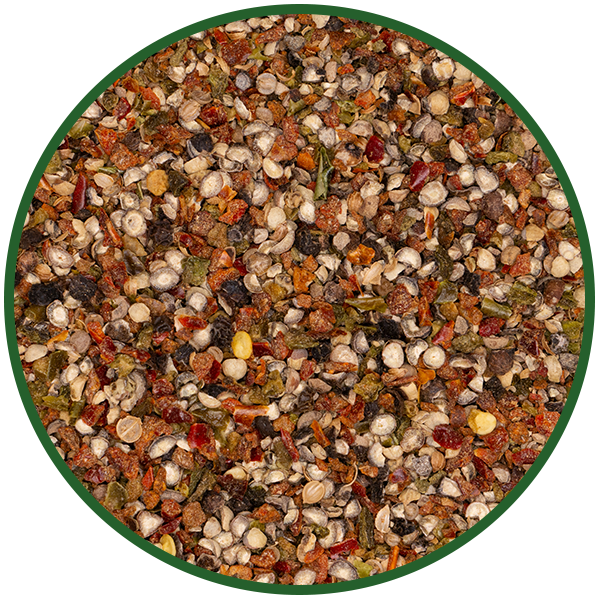 Pfefferschrot bunt mit Gewürzen und 50% Pfeffer