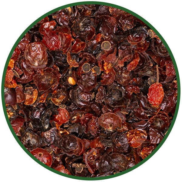 Hagebuttenschalen ohne Kern, geschnitten