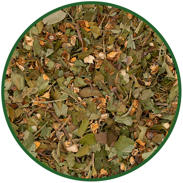 Weißdornblätter mit Blüten geschnitten