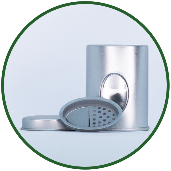 Gewürzdose oval mit Streu-Einsatz