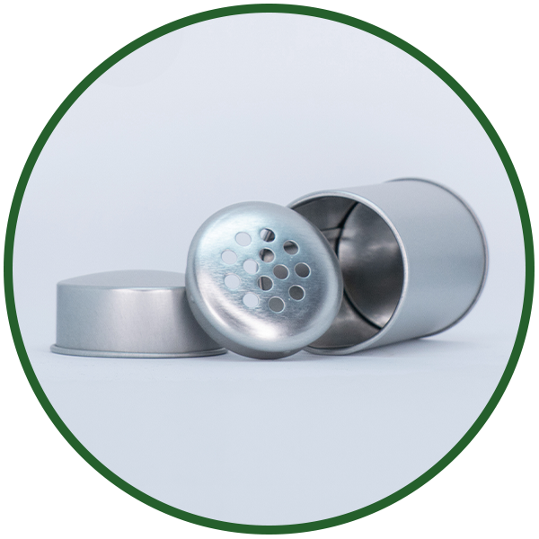 Gewürzdose rund mit 13-Loch-Streuer