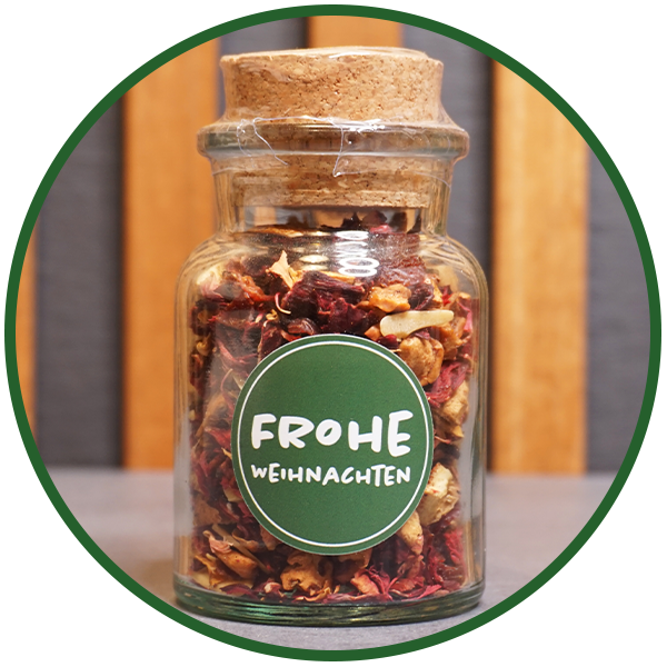 Korkenglas "Frohe Weihnachten"